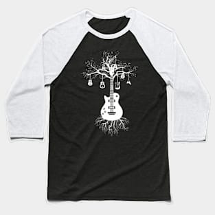 Acoustic Guitar Tree Guitarist Musician Women Men Baseball T-Shirt